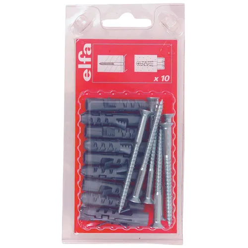 Skruv inkl. plugg f. bärlist 4,8x64 mm, 10-pack