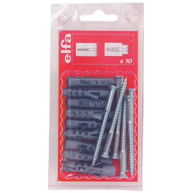 Skruv inkl. plugg f. bärlist 4,8x64 mm, 10-pack