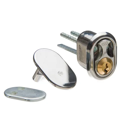 Låscylinder 1207 oval Krom, 3 nycklar