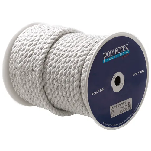 Polyestertågvirke special 3-slaget vitt Ø 12 mm