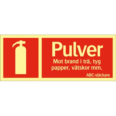 Brandskylt Supernova® Pulver ABC-släckare 250x100 mm