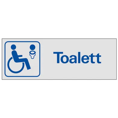 Symbolskylt Handikapptoalett 225x80 mm