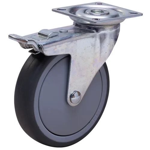 Bromshjul med fästplatta 100x32 mm