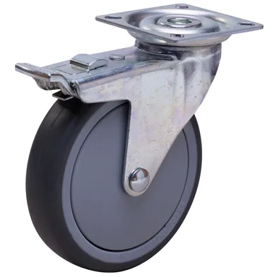 Bromshjul med fästplatta 100x32 mm