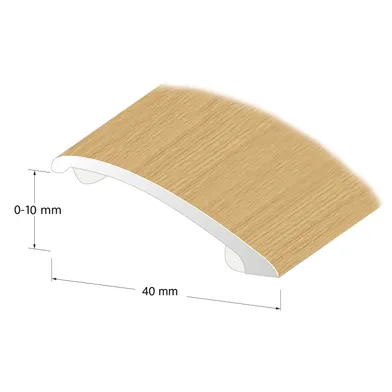 Nivålist 0-10 mm, 40 mm, självhäftande 100 cm, Ekfolie, Nr 180