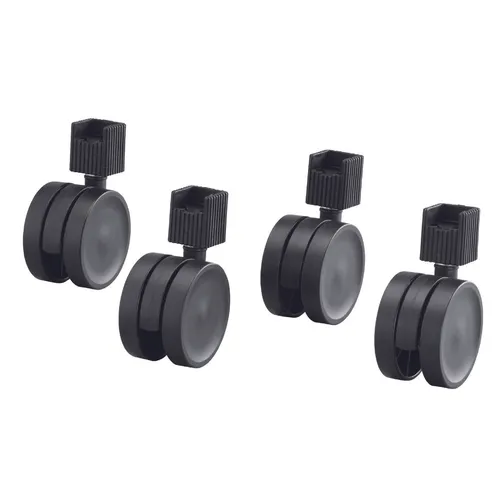 Hjulsats t. backstativ Svart, 4-pack
