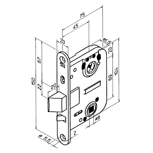 Låshus 4570 Krom Höger