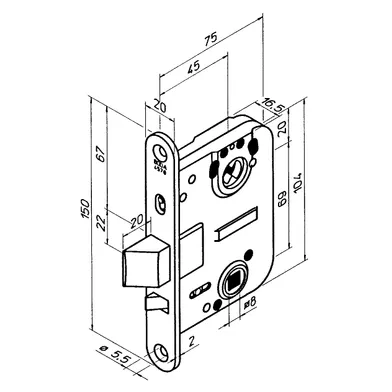 Låshus 4570 Krom Höger