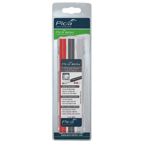 Reservstift Big-Dry, 2x5x150 mm Grafit/Vit/Röd, 12 st/frp