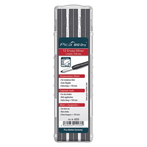 Reservstift Big-Dry, 2x5x150 mm Snickare 2H, 12 st/frp