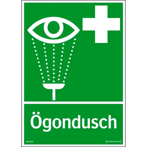 Nödskylt Ögondusch 210x297 mm