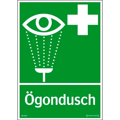 Nödskylt Ögondusch 210x297 mm