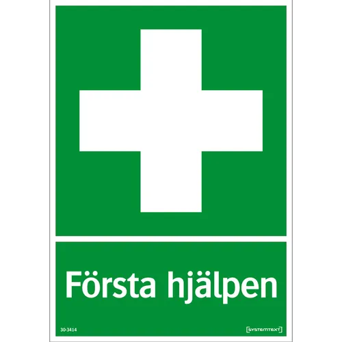 Skylt Första hjälpen 210x297 mm, 303414