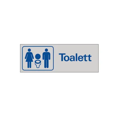 Symbolskylt Dam- & Herrtoalett 225x80 mm