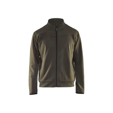 Tröja med dragkedja, Olivgrön/Svart Strl L