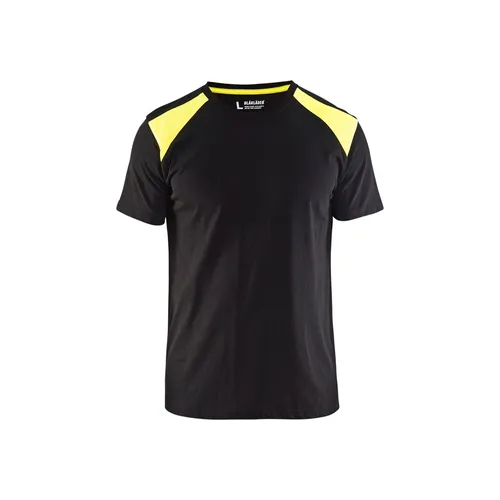T-shirt Bas, Svart/Varselgul Strl. XL