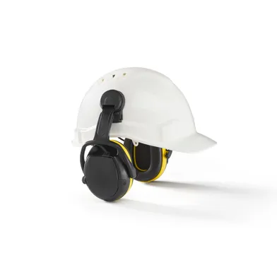 Hörselkåpa Active, hjälmfäste Svart/Gul