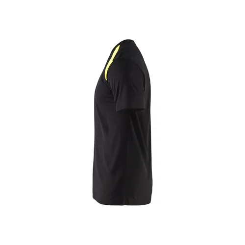 T-shirt Bas, Svart/Varselgul Strl. XL