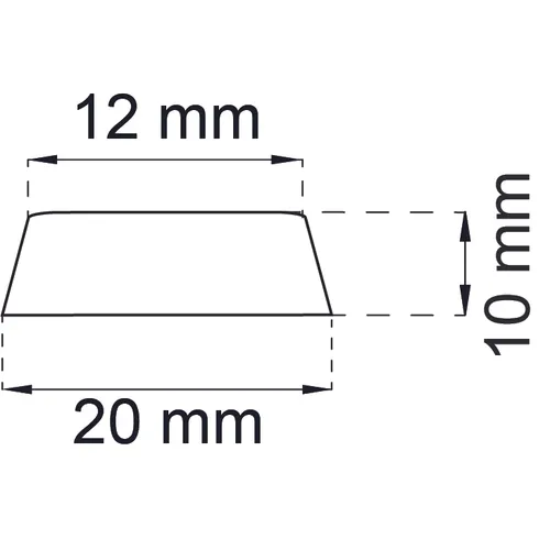 Buffert  20x10 mm, Grå
