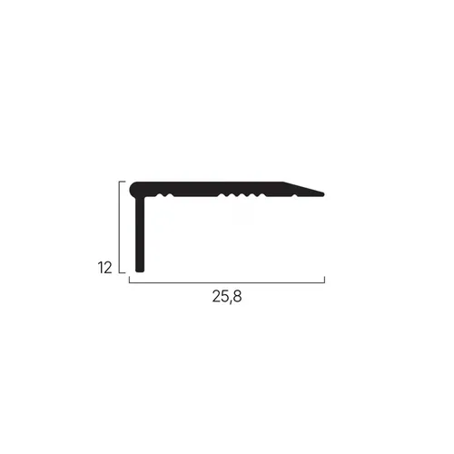 Tröskellist Självhäftande 25x12 mm 100 cm, Silver, Nr 197