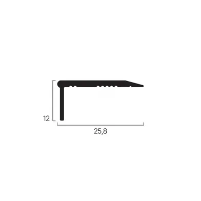 Tröskellist Självhäftande 25x12 mm 100 cm, Silver, Nr 197