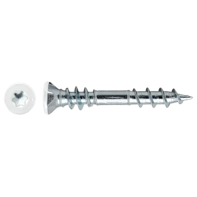 Träskruv SK Vit, Skåpsskruv 4,0x28 mm, 250 st/frp