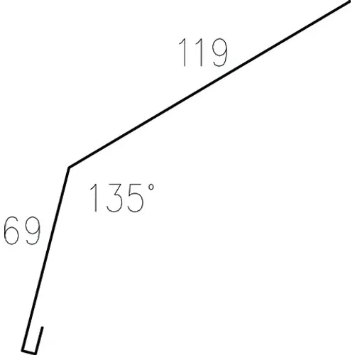 Takfotsbeslag 326609, 2000 mm, Svart