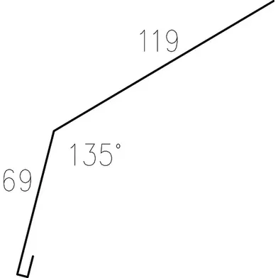 Takfotsbeslag 326609, 2000 mm, Svart