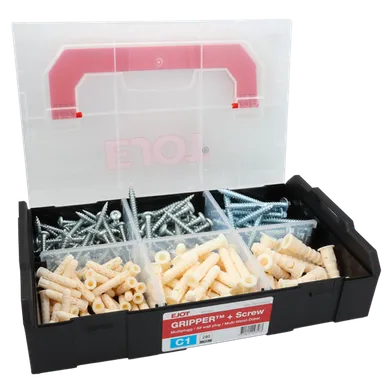 Sortimentlåda Plugg Gripper Minibox + Skruv