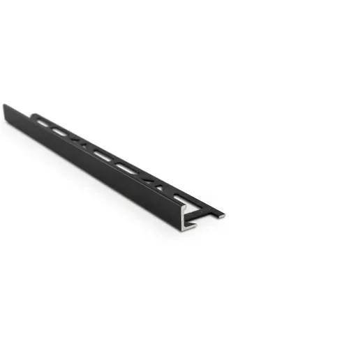 Kakellist Rak, Alu. 10 mm, Mattsvart