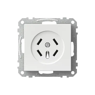 Rikstelefonuttag, Exxact, 4-poligt, infälld, vit