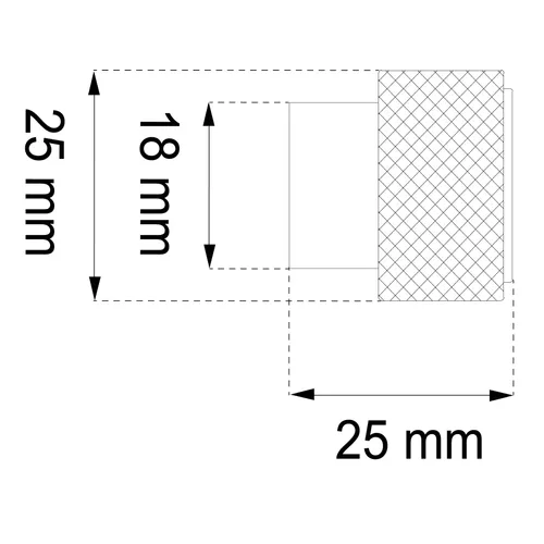 Knopp Noah 25 mm, Mässing