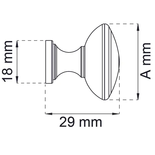 Knopp Amadeus 27,5 mm, Borstad Krom