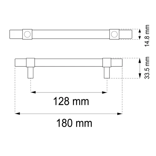 Kökshandtag Elin 180 mm, Ek, 128 c/c, 2-pack