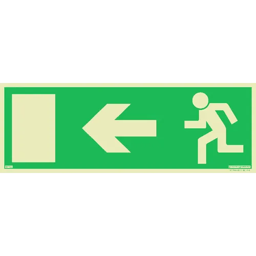 Skylt Utrymningsväg till vänster 420x148 mm, Supernova 824123