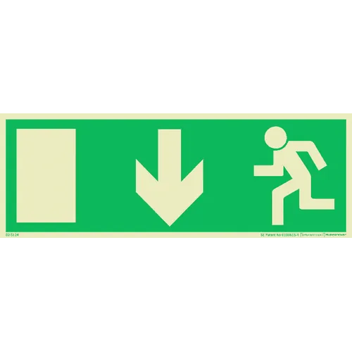 Skylt Utrymningsväg rakt fram 297x105 mm, Supernova 825124