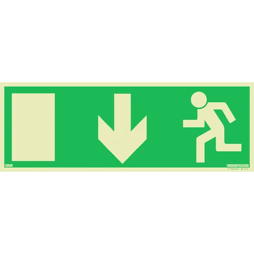 Skylt Utrymningsväg rakt fram 420x148 mm, Supernova 825123