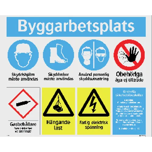 Skylt Byggarbetsplats 780x625 mm, 38080