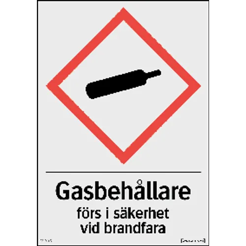 Skylt Gasbehållare förs i säkerhet 148x210 mm, 330615