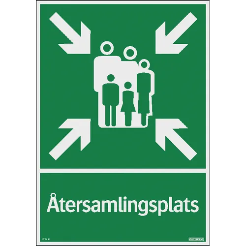 Skylt Återsamlingsplats 297x420 mm, 303750