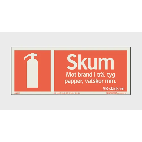 Skylt Skumsläckare 250x100 mm, Supernova 822566