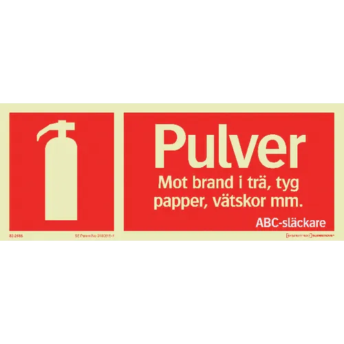 Skylt Pulversläckare 250x100 mm, Supernova 822666