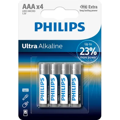 Alkaliska batterier Ultra AAA/LR03, 4-pack