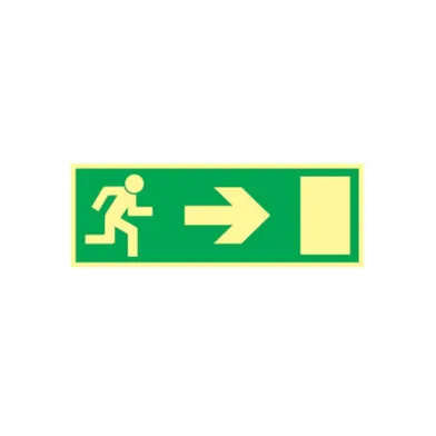 Skylt Utrymningsväg till höger 297x105 mm, Supernova 824224