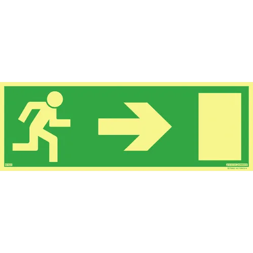 Skylt Utrymningsväg till höger 420x148 mm, Supernova 824223