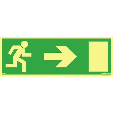Skylt Utrymningsväg till höger 420x148 mm, Supernova 824223