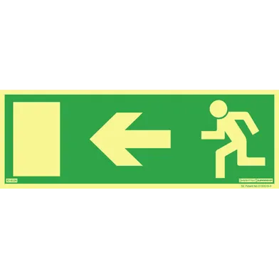 Skylt Utrymningsväg till vänster 297x105 mm, Supernova 824124
