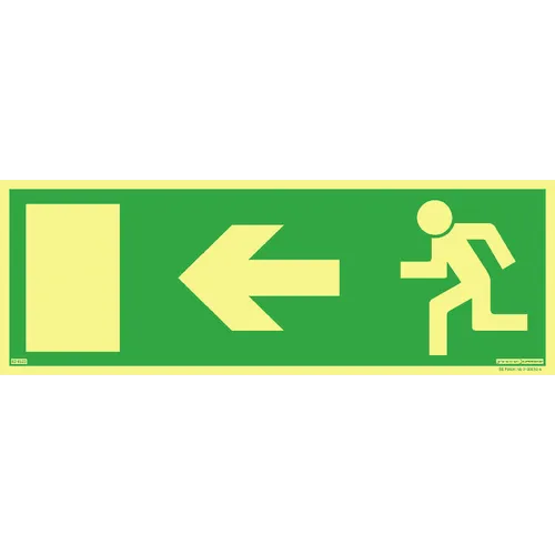 Skylt Utrymningsväg till vänster 420x148 mm, Supernova 824123