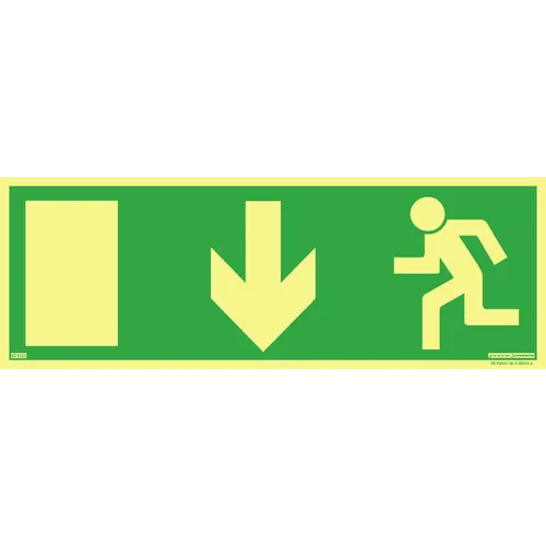 Skylt Utrymningsväg rakt fram 420x148 mm, Supernova 825123