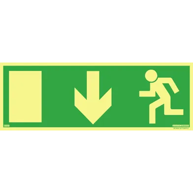 Skylt Utrymningsväg rakt fram 420x148 mm, Supernova 825123